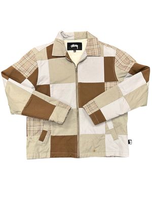STUSSY PATCHWORK ZIP UP JACKET PLAID