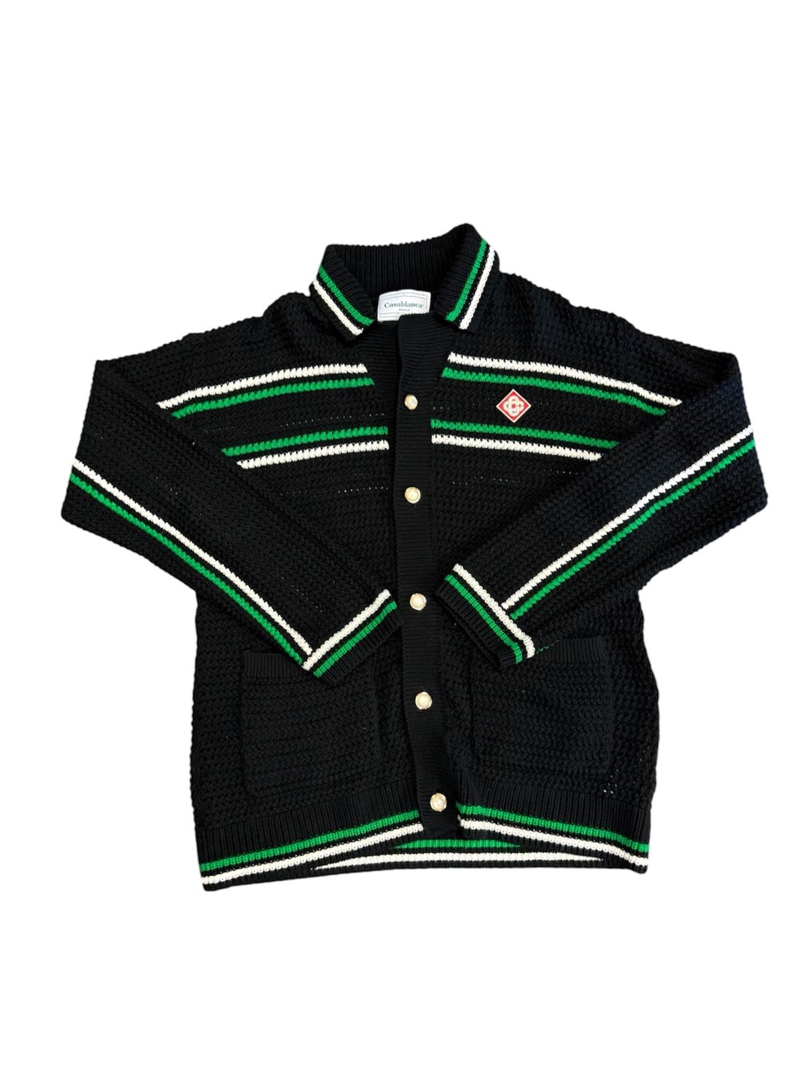 CASABLANCA CROCHET TENNIS SHIRT