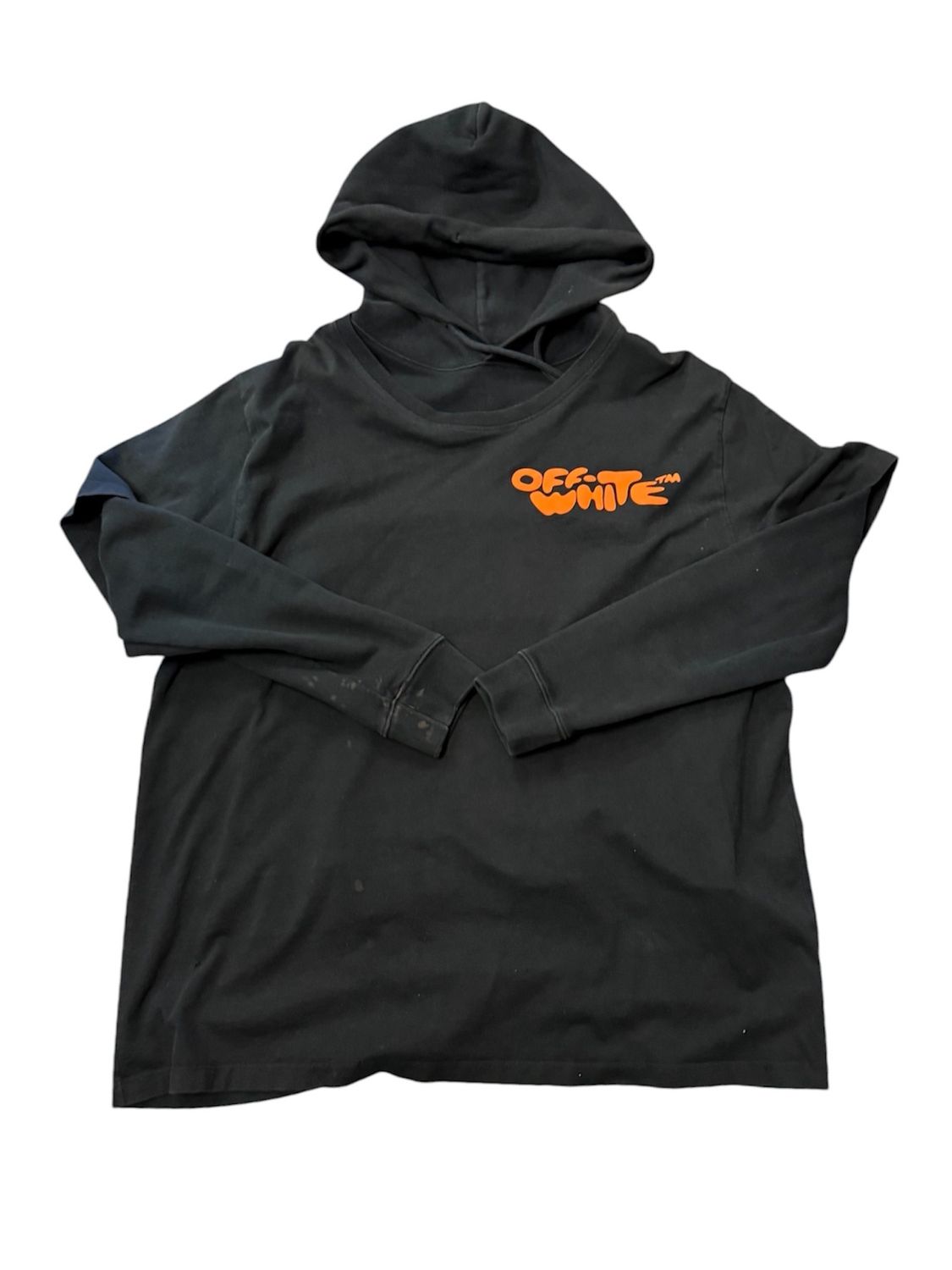 OFF WHITE BUBBLE LOGO HOODIE BLAC/ORANGE