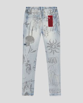 KSUBI BLUE X TRIPPIE REDD EDITION VAN WINKLE DEVILS JEANS