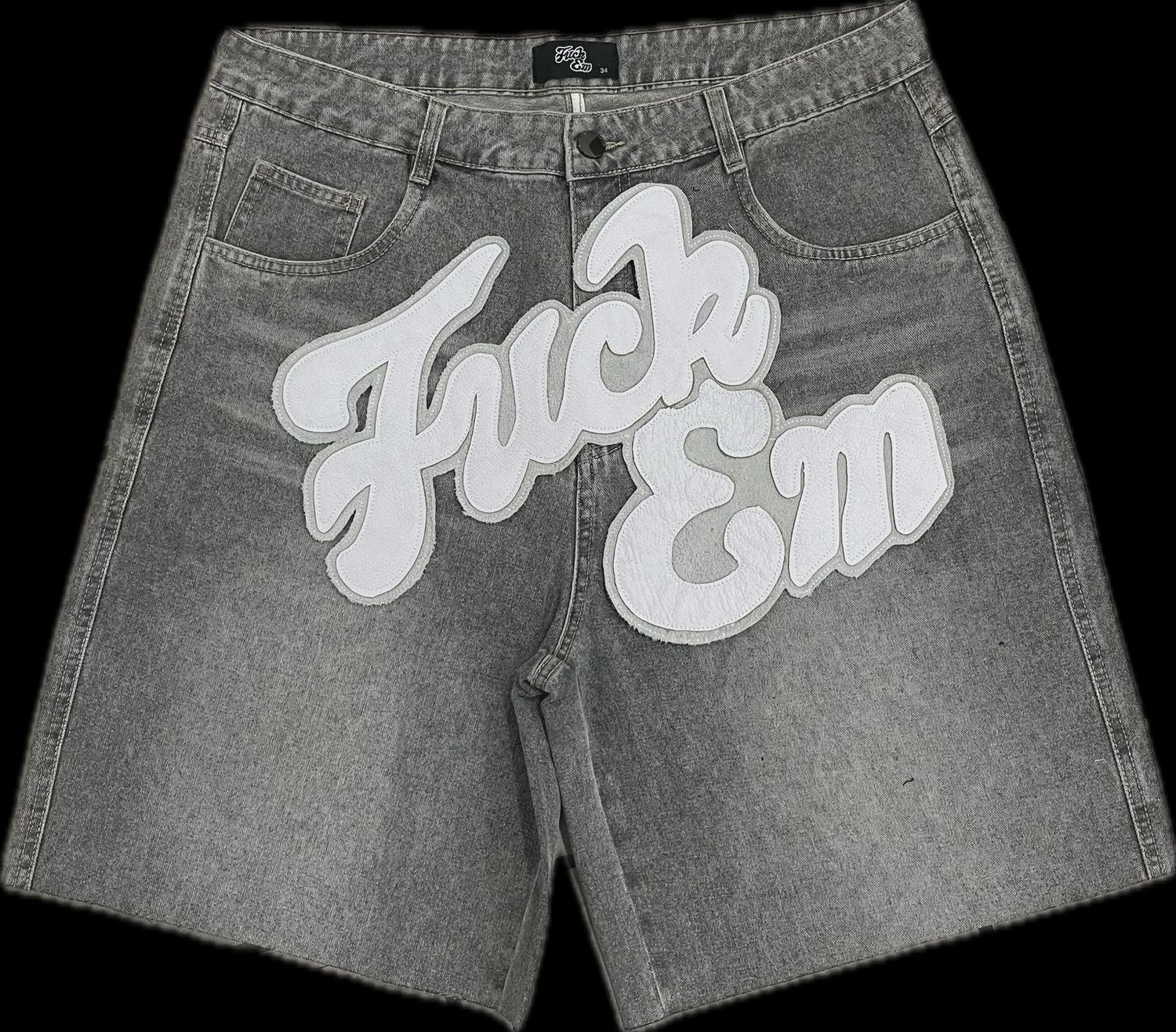 FUCK EM JORTS GREY/WHITE