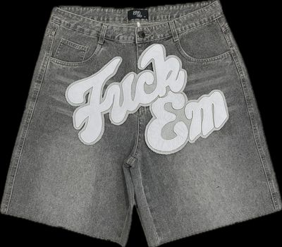 FUCK EM JORTS GREY/WHITE