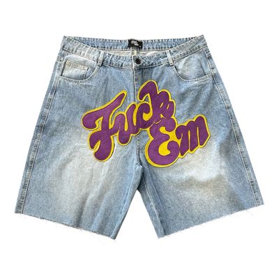 FUCK EM JORTS BLUE/PURPLE YELLOW