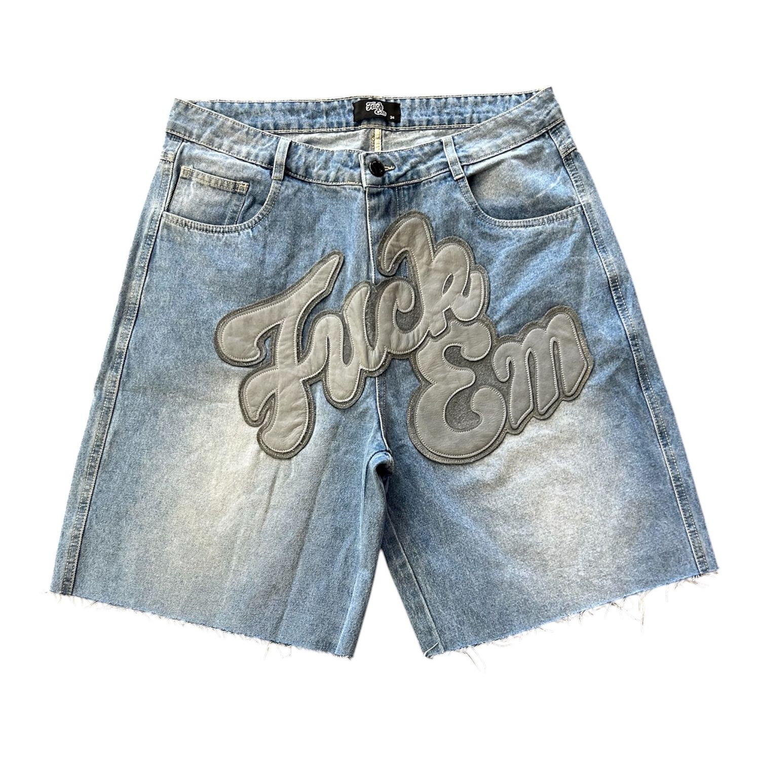 FUCK EM JORTS BLUE/HEATHER GREY