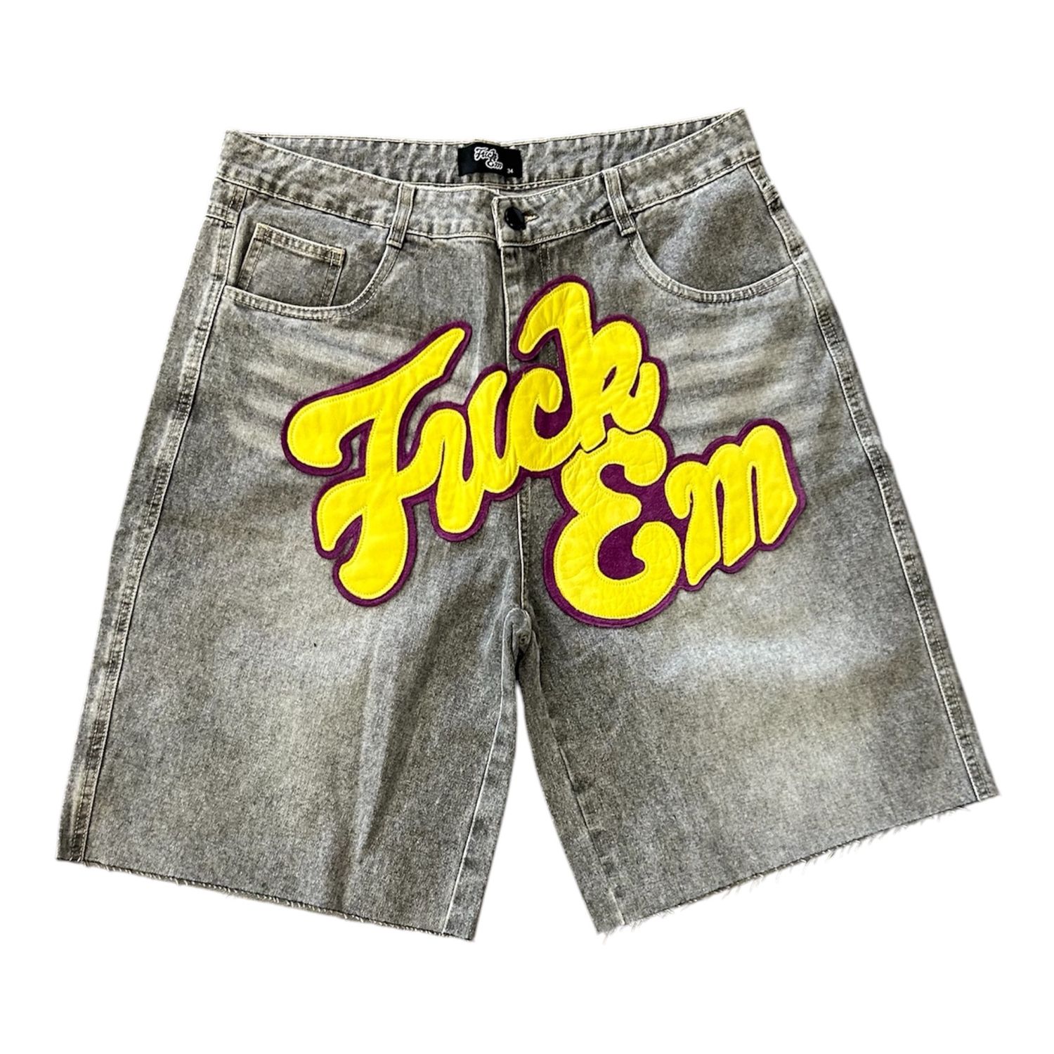 FUCK EM JORTS GREY/YELLOW PURPLE