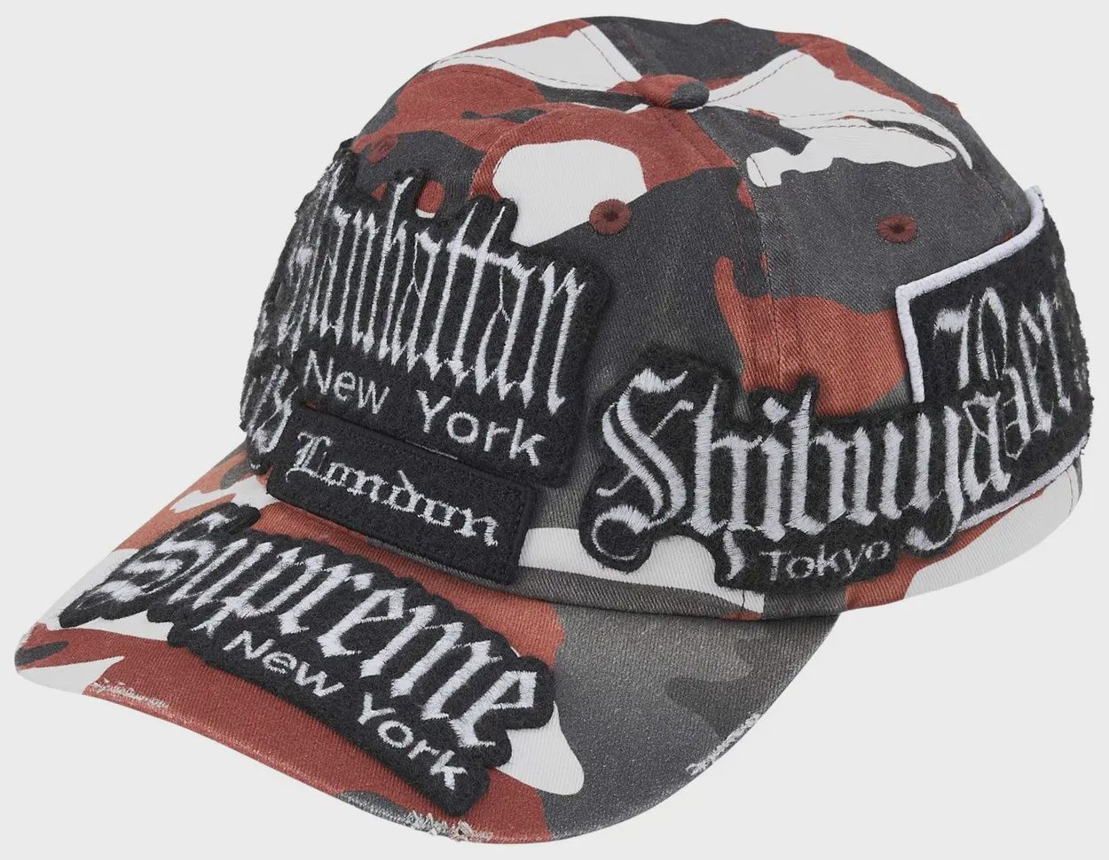 SUPREME CITY PATCHES 6-PANEL "RED CAMO"