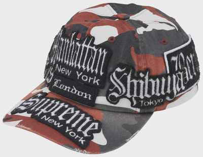 SUPREME CITY PATCHES 6-PANEL "RED CAMO"