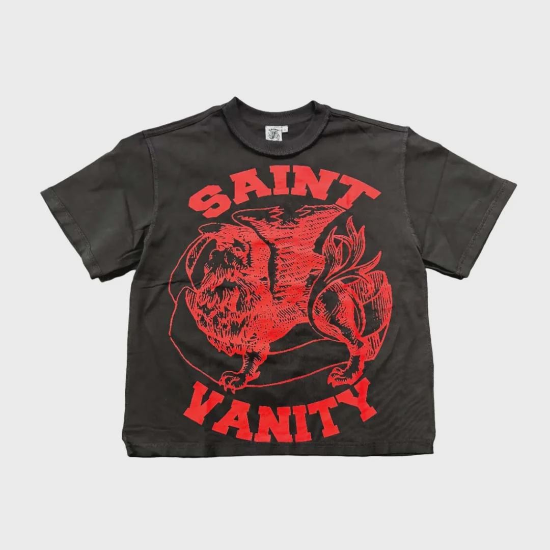 SAINT VANITY GRIFFIN TEE BLACK/RED