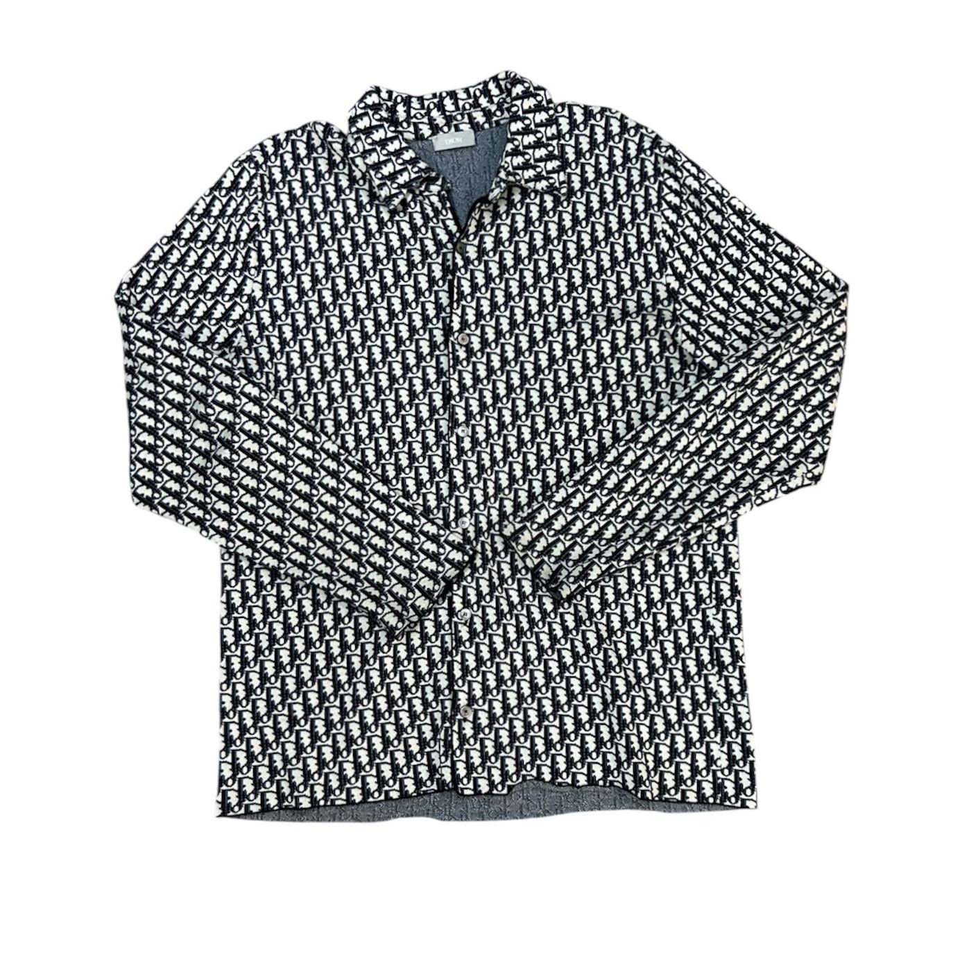 DIOR MONOGRAM KNIT BUTTONS UP SHIRT BLACK