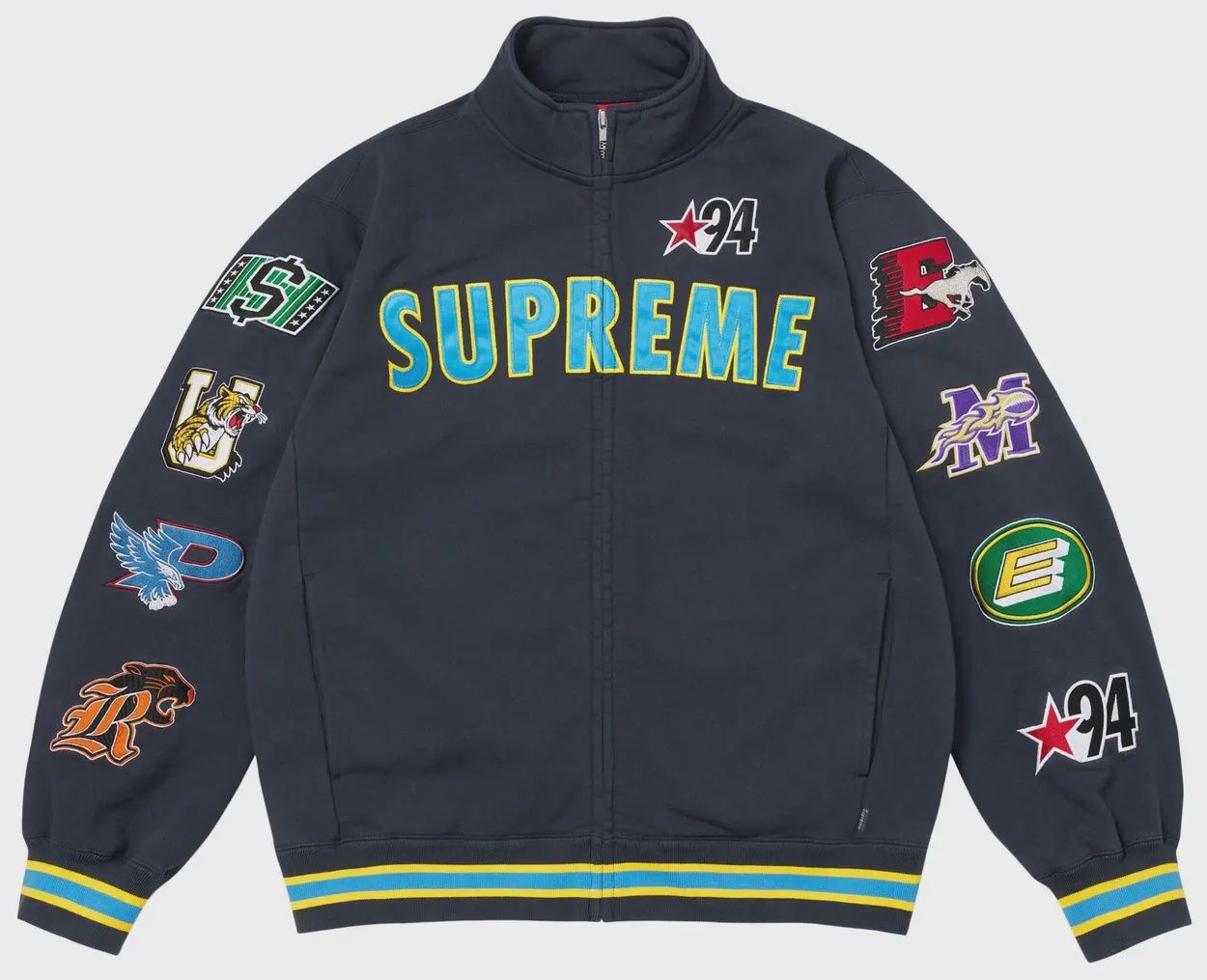 SUPREME MASCOT ZIP UP SWEATSHIRT "NAVY"