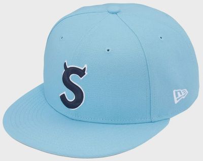 SUPREME DEVIL S LOGO NEW ERA "LIGHT BLUE"