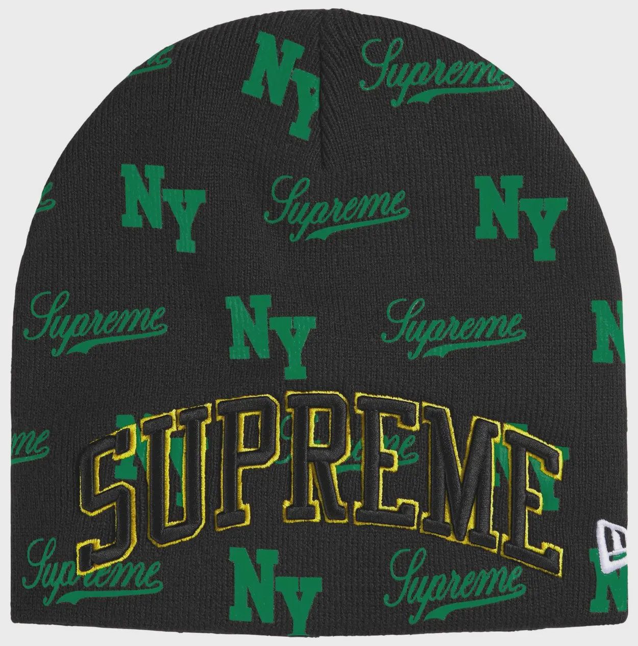 SUPREME NEW ERA MONOGRAM BEANIE "BLACK"