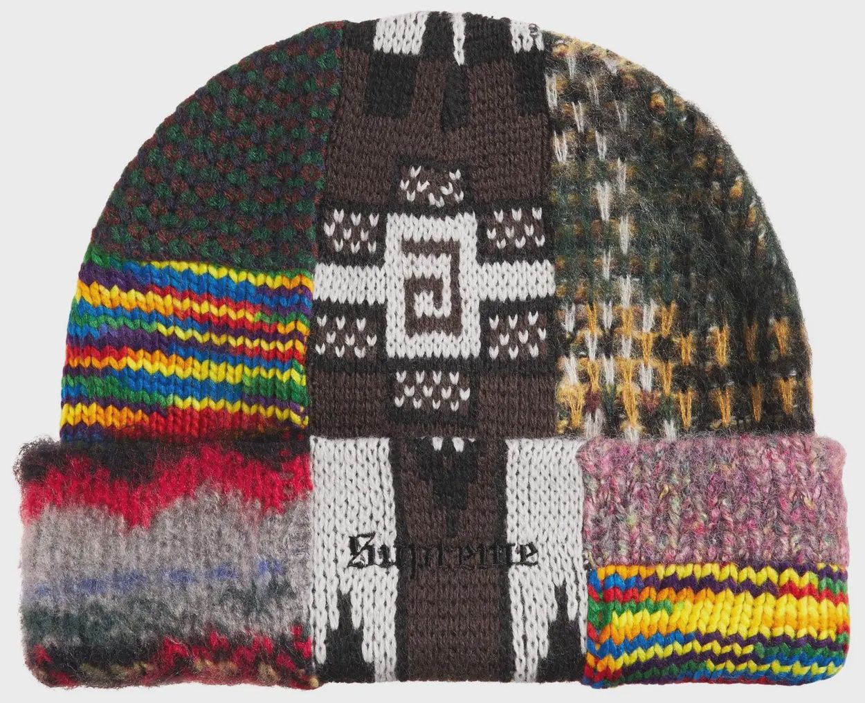 “SUPREME PATCHWORK BEANIE "BLACK"