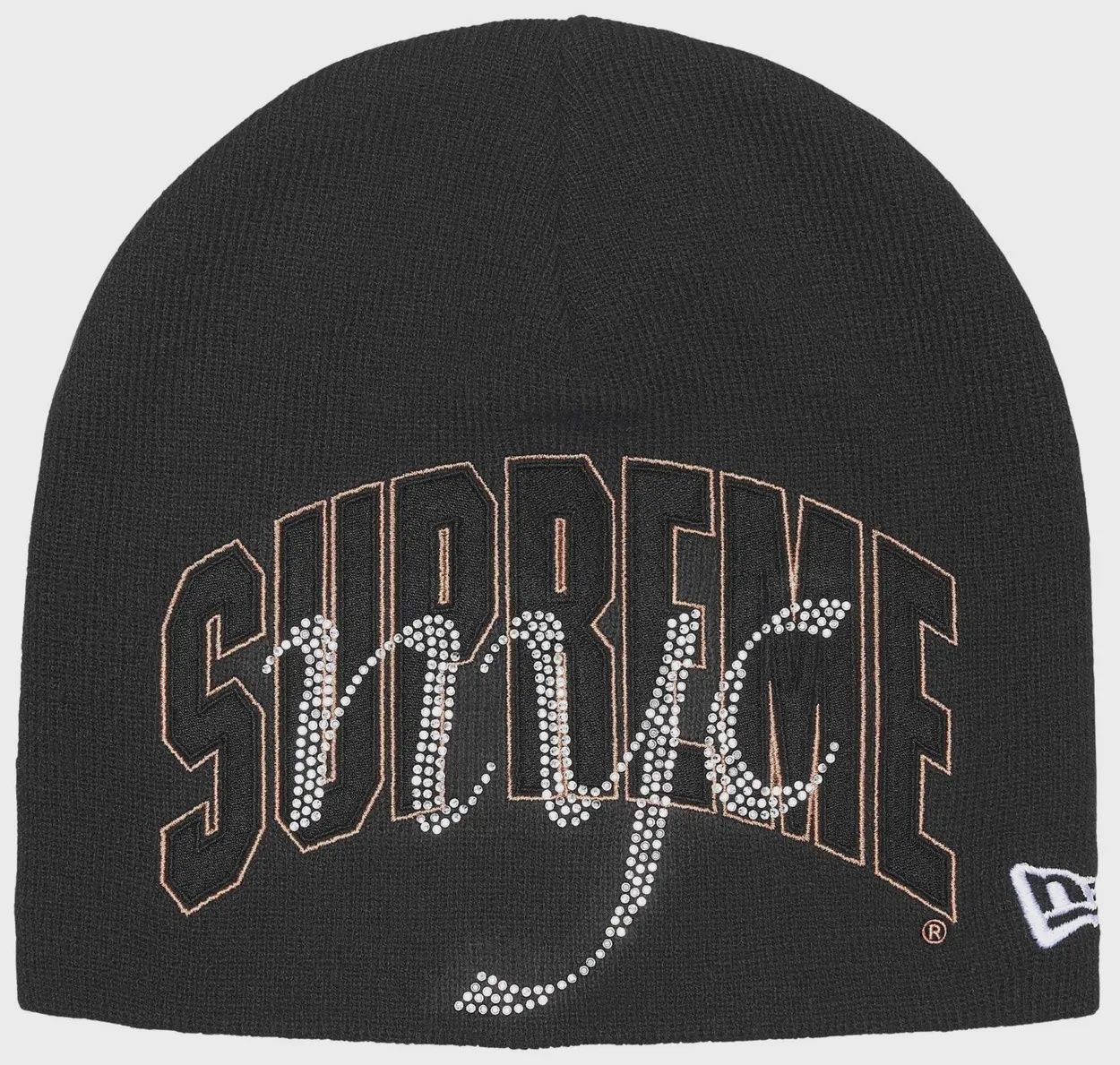 SUPREME NEW ERA RHINESTONE BEANIE "BLACK"