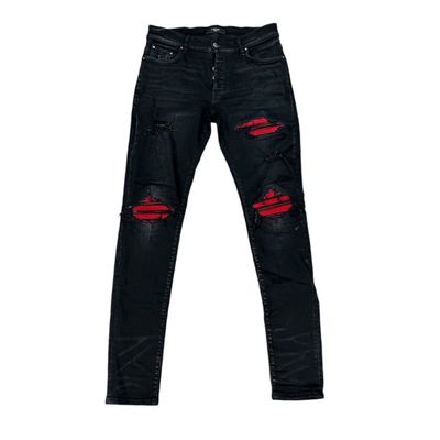 AMIRI MX1 BLACK/ RED PATCHES SZ 34