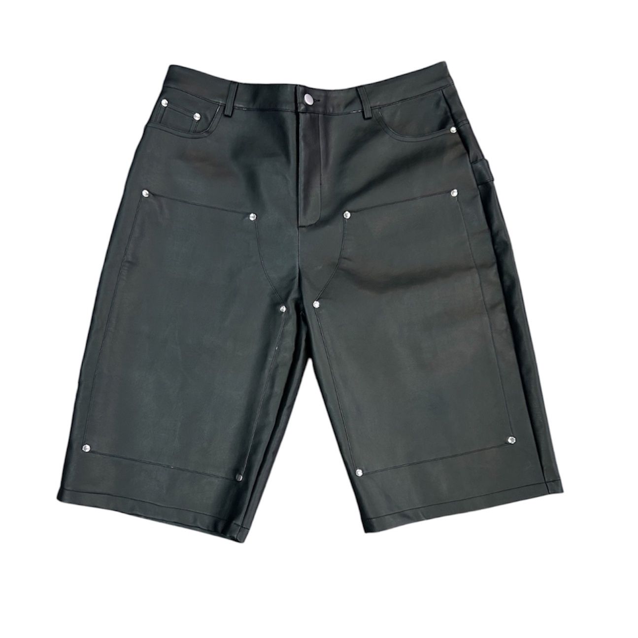 GODMOTIVEZ BLACK LEATHER 3/4 SHORTS