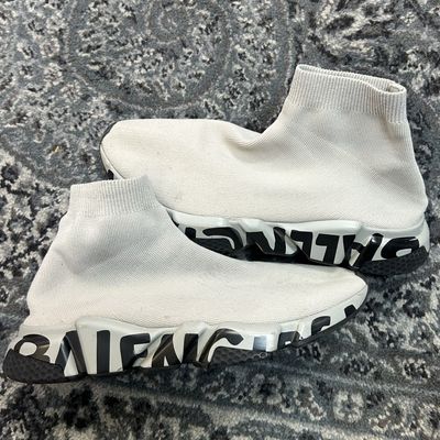 BALENCIAGA SPEED GRAFFITI TRAINER “GREY” SZ 9 N.B.