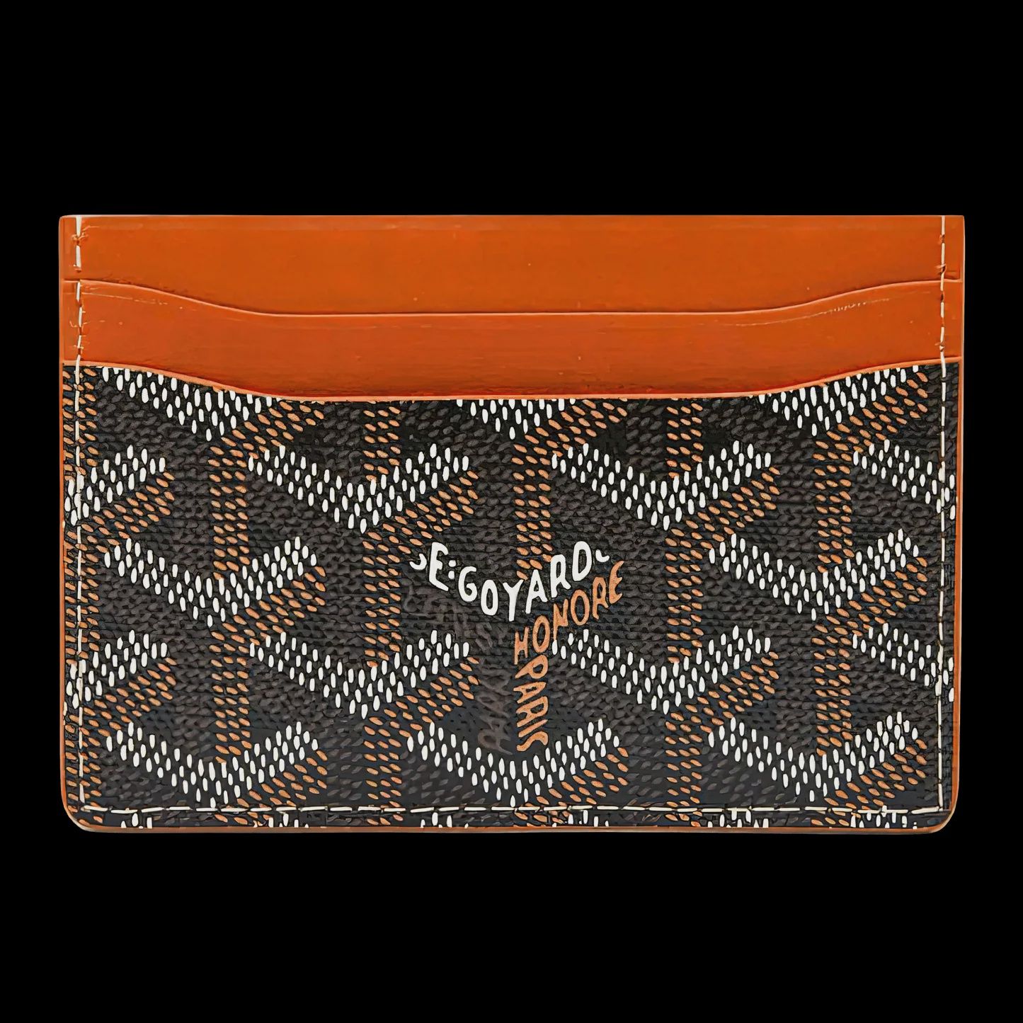 GOYARD SAINT-SULPICE CARD WALLET BLACK &amp; TAN