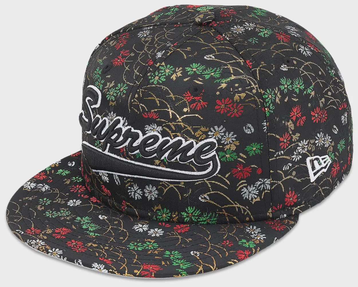 SUPREME FLORAL JACQUARD NEW ERA "BLACK"