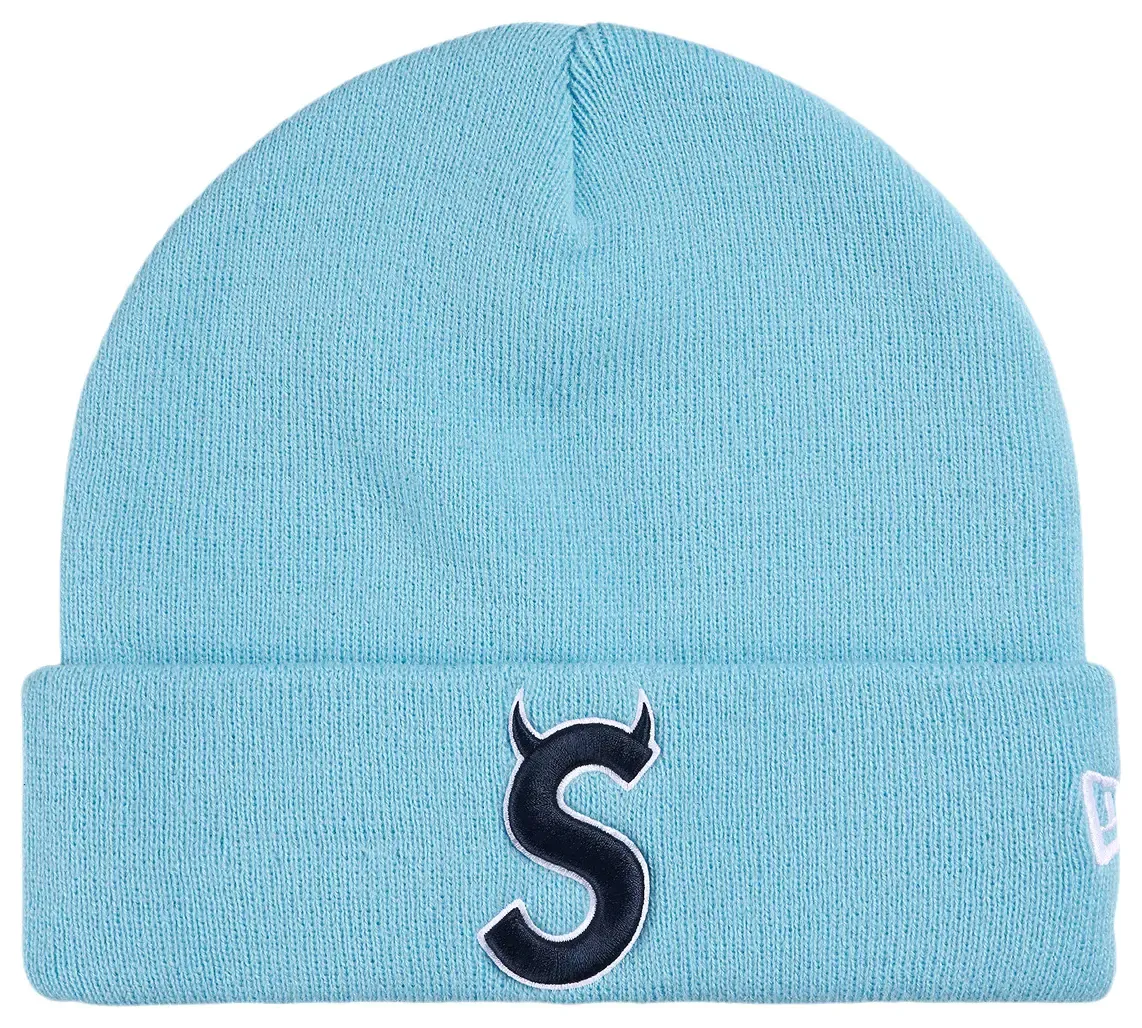 SUPREME NEW ERA DEVIL S LOGO BEANIE "LIGHT BLUE"