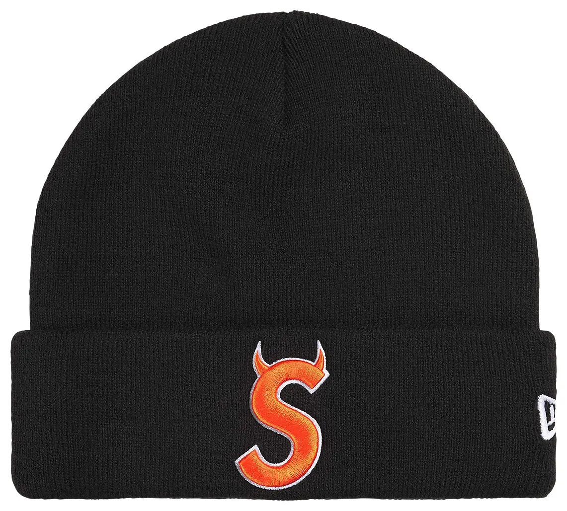 SUPREME NEW ERA DEVIL S LOGO BEANIE "BLACK"