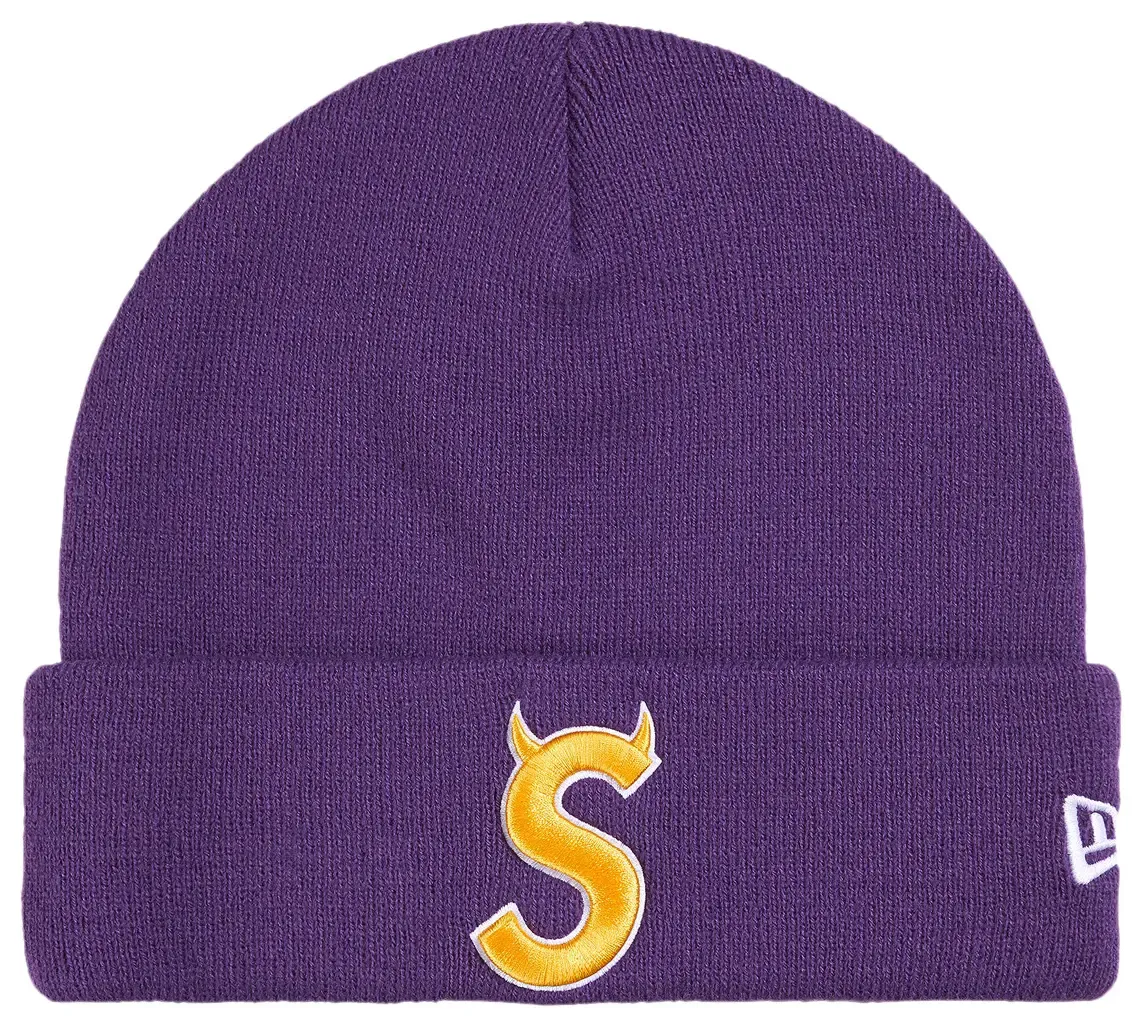 SUPREME NEW ERA DEVIL S LOGO BEANIE "PURPLE"