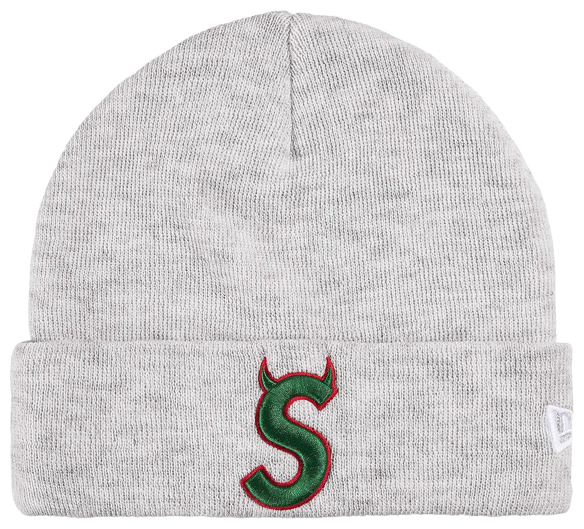 SUPREME NEW ERA DEVIL S LOGO BEANIE "ASH GREY"