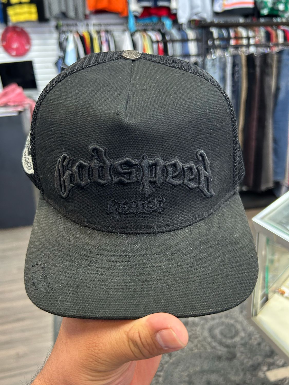 GODSPEED ALL BLACK TRUCKER SNAPBACK