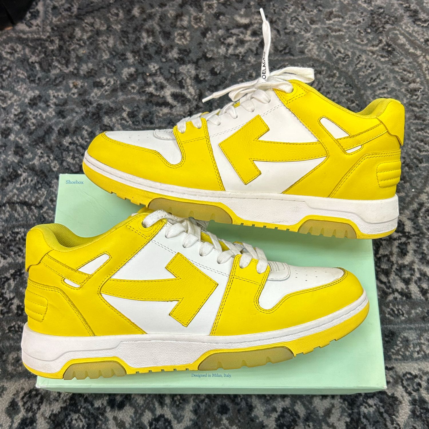 OFF WHITE OUT OF OFFICE "YELLOW" SZ 45