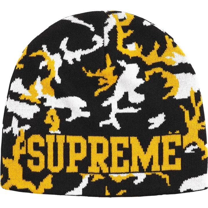 SUPREME REVERSIBLE CAMO BEANIE "BLACK"