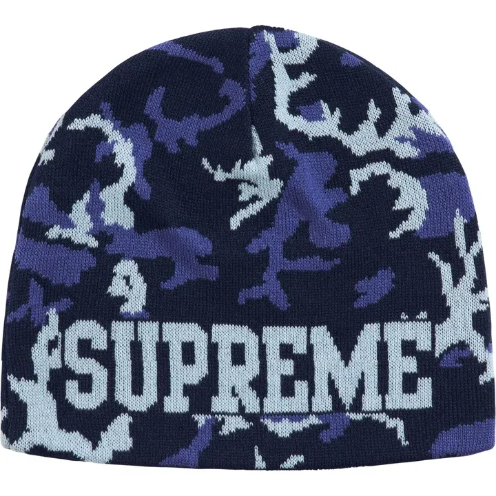 SUPREME REVERSIBLE CAMO BEANIE "NAVY"