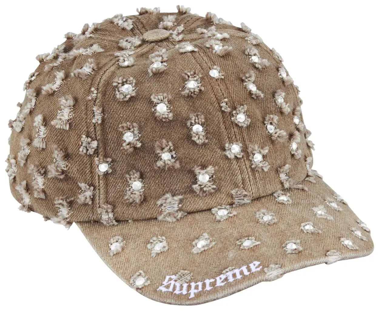 SUPREME HOLE PUNCH RHINESTONE DENIM 6-PANEL "BROWN"