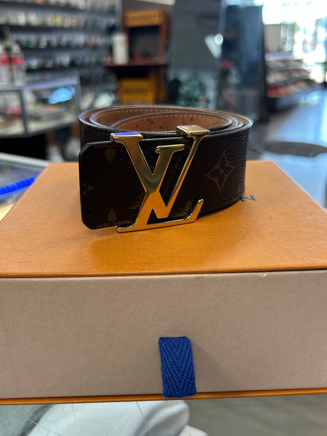 BROWN LV MONOGRAM BELT SZ 36cm