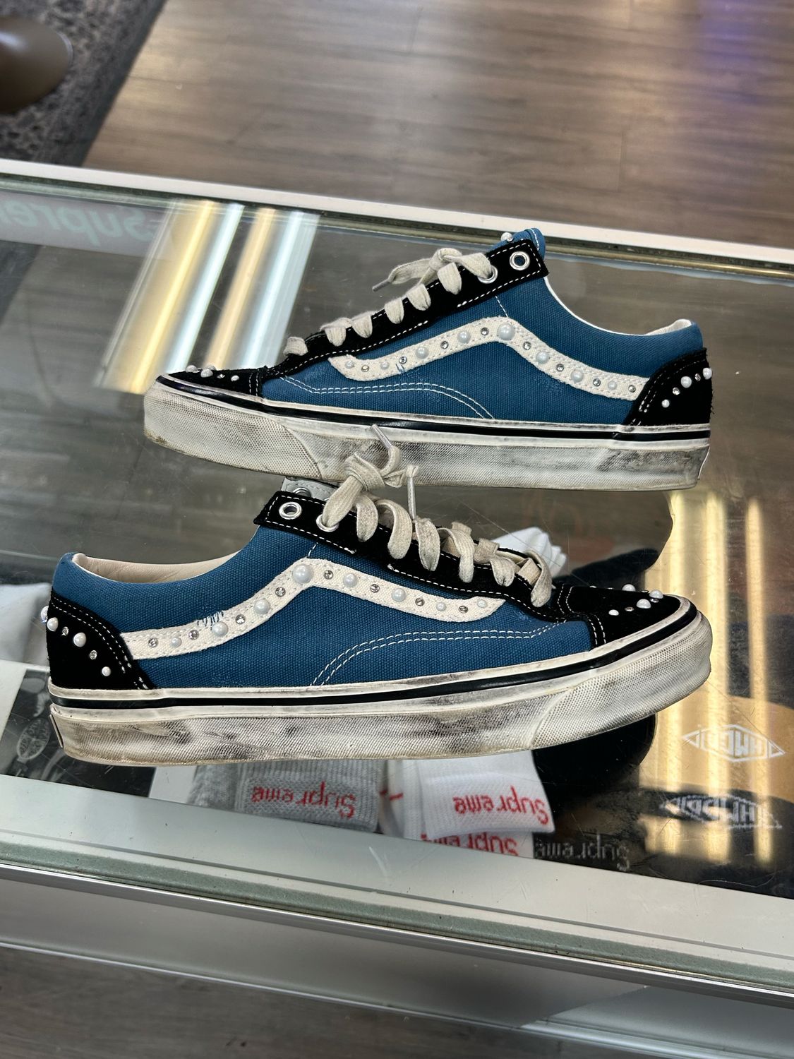 VANS OLD SKOOL 36 LX PEARLIZED PACK- "BLACK NAVY" SZ 10 N.B.