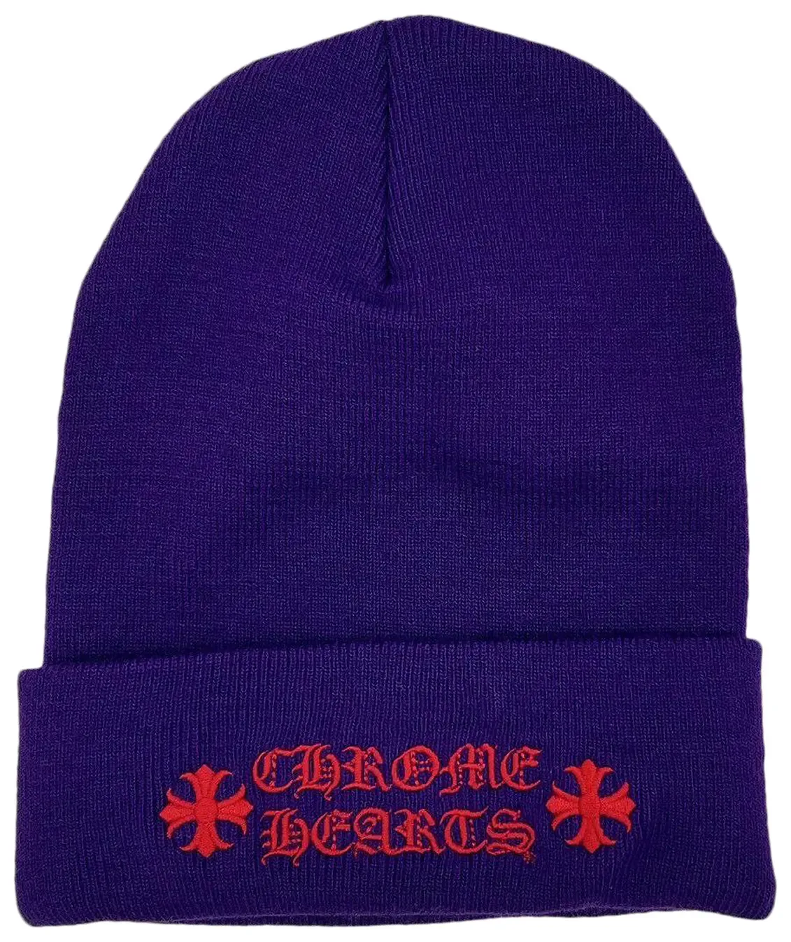 CHROME HEARTS SCRIT BEANIE "PURPLE/RED"
