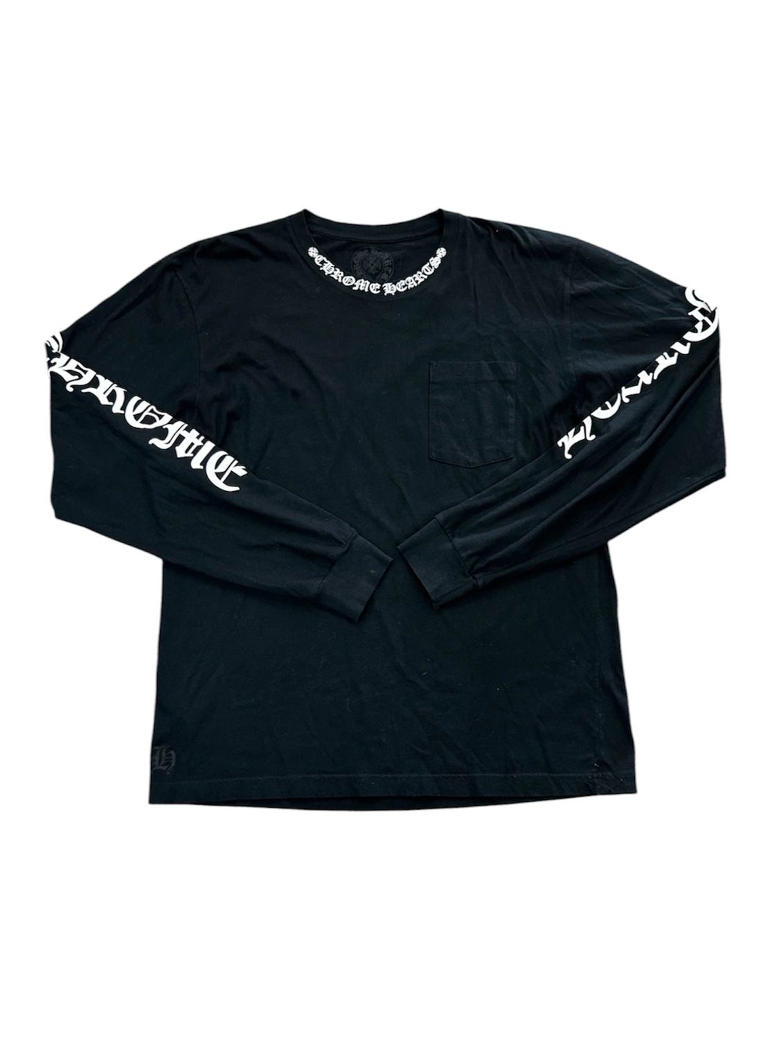 CHROME HEARTS NECK LOGO LONG SLEEVE POCKET TEE