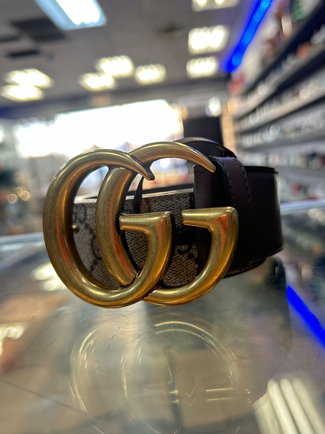 GUCCI GG SUPREME MONOGRAM BELT SZ 80CM