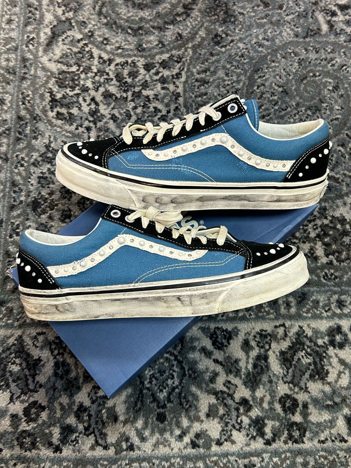 VANS OLD SKOOL 36 LX PEARLIZED PACK- "BLACK NAVY" SZ 12