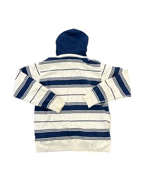 SUPREME STRIPED HOODED CREWNECK “NAVY”