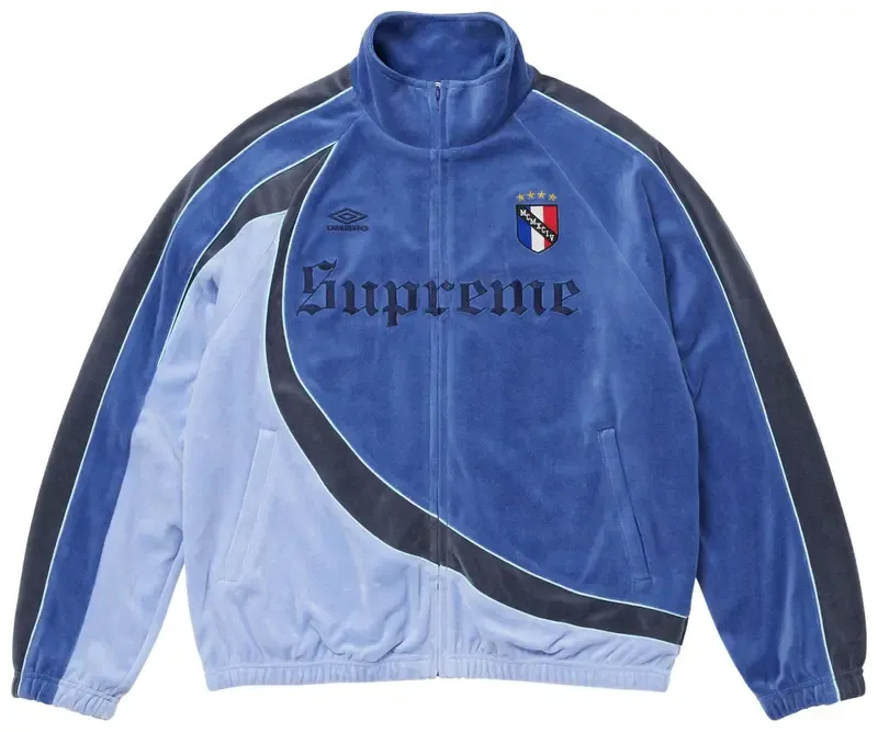 SUPREME X UMBRO VELOUR TRACK JACKET "BLUE"