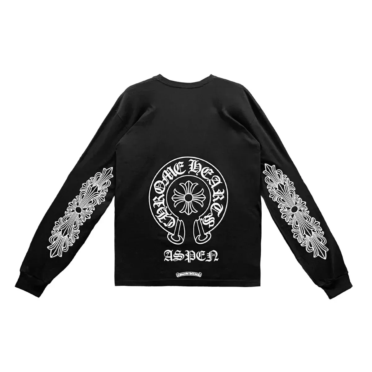 CHROME HEARTS ASPEN EXCLUSIVE HORSESHOE FLORAL L/S T-SHIRT BLACK