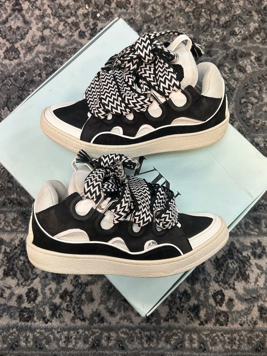 LANVIN CURB “BLACK WHITE” SZ 40