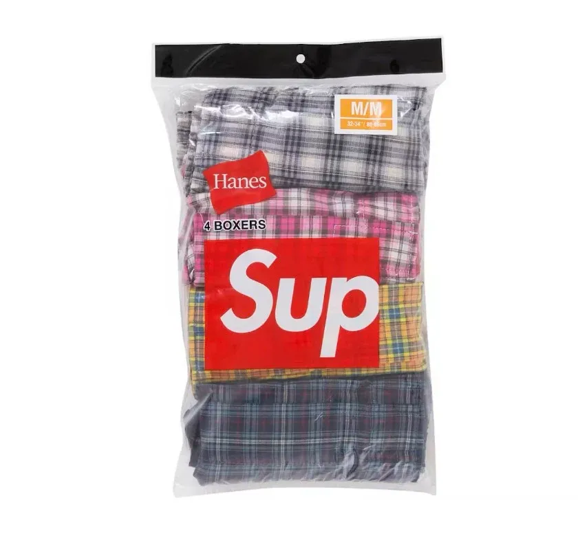 SUPREME HANES PLAID BOXERS (4-Pack) MULTICOLOR