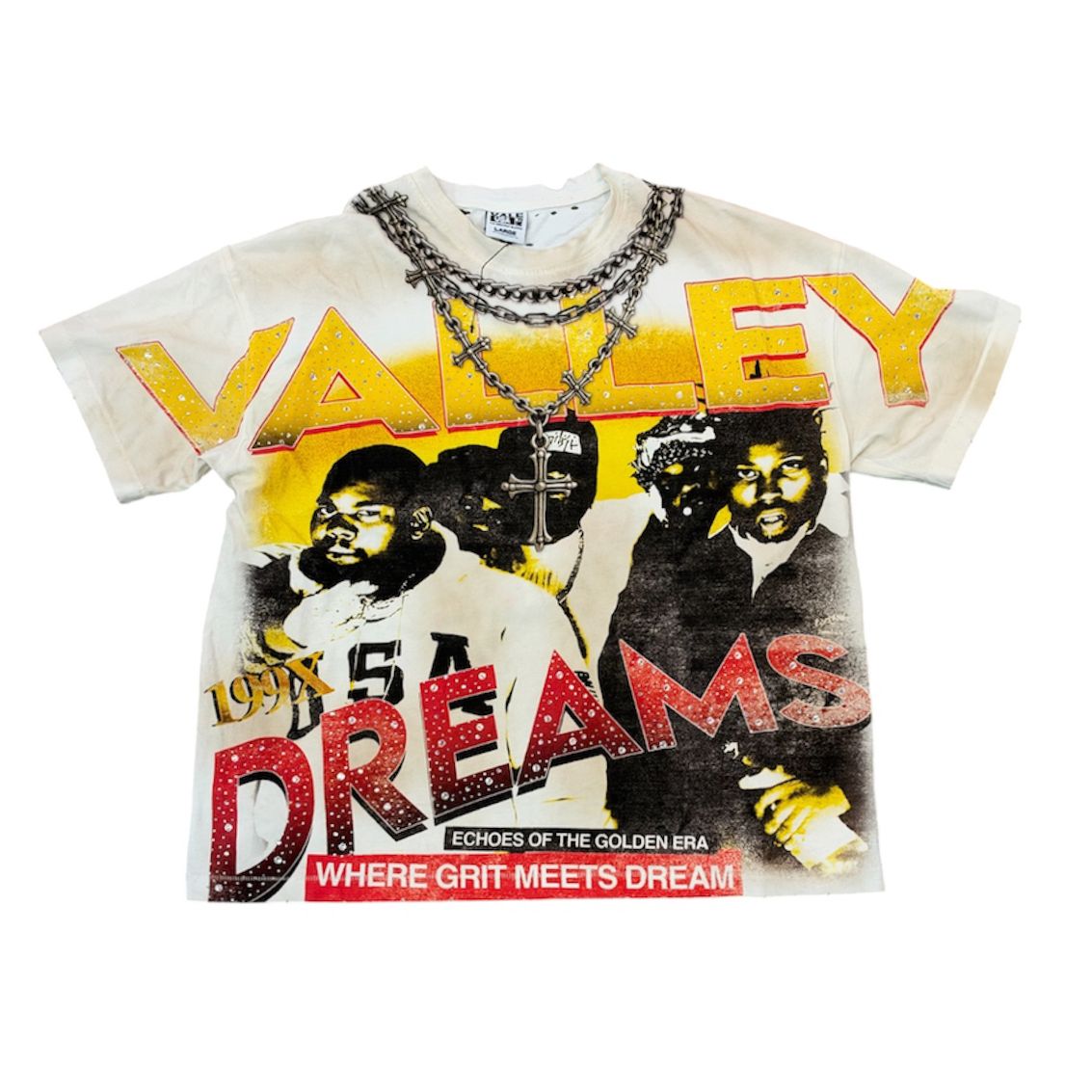 VALE FOREVER GOLDEN CHAMBERS BLING TEE WHITE (preowned)