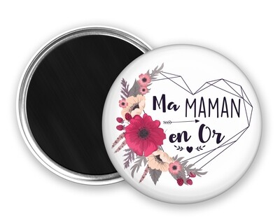 Badge magnet en or tata, marraine, mamie, maman, nounou