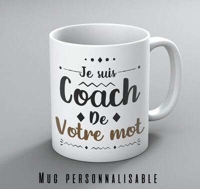 Mug coach de votre mot personnalisable