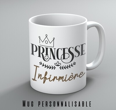 Mug princesse et votre mot personnalisable