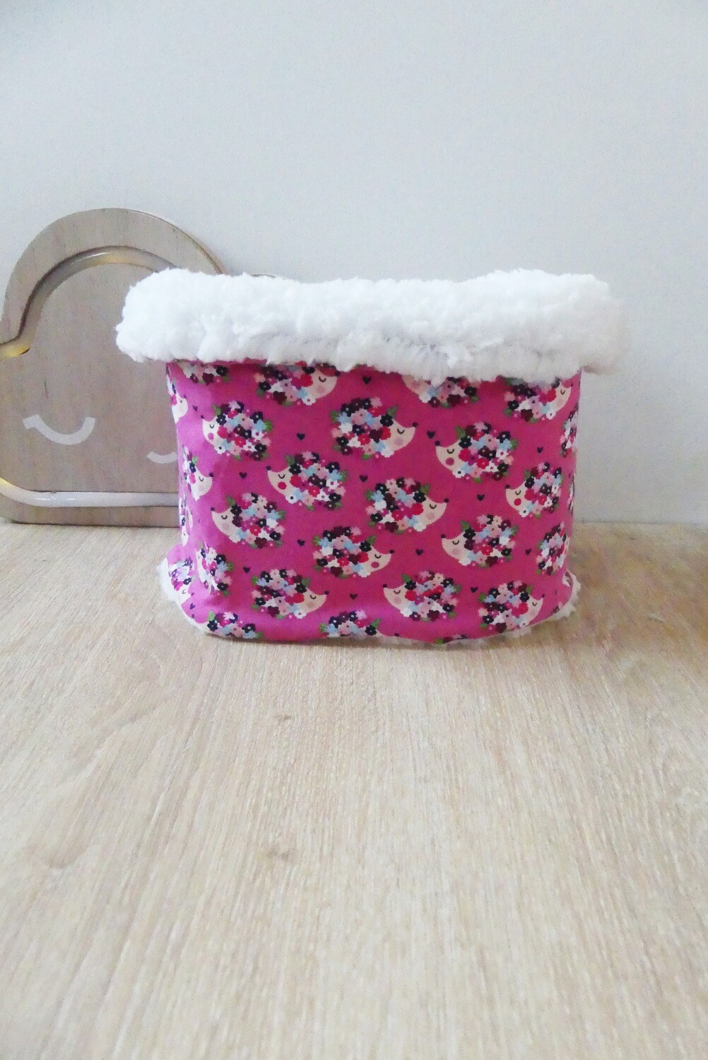 Snood Tour De Cou Fait Main Reversible Pour Bebe Ou Enfant Motif Herisson Rose