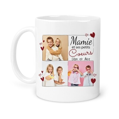 Mug personnalisable "Mamie cœur"