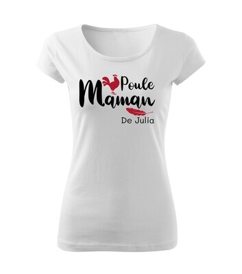 Tee shirt femme personnalisable Maman Plume